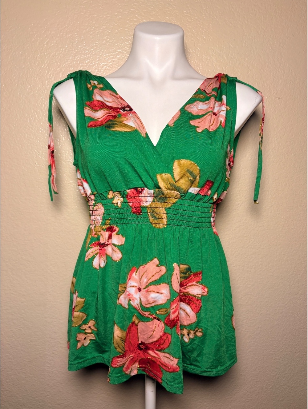 Y2K Anna Morgan Fairy Floral Glitter Tunic Top #13